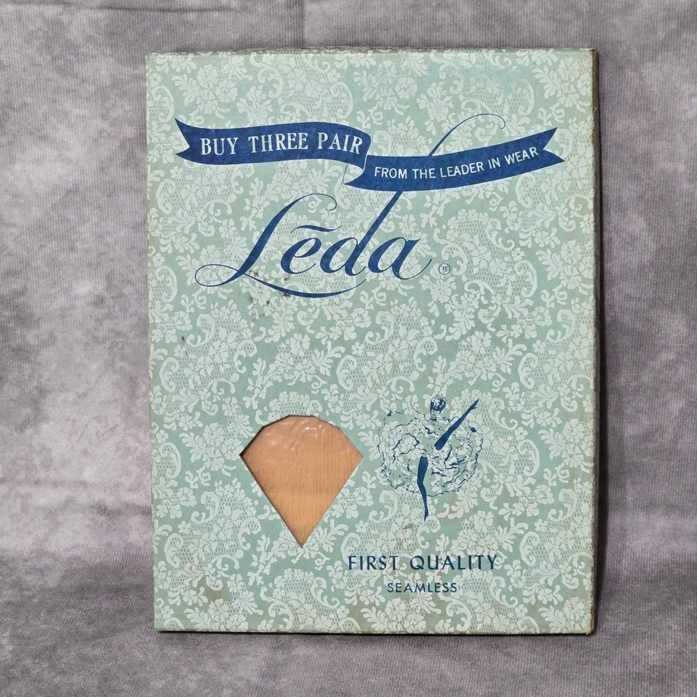 Leda Stockings 400 Needle 15 Denier Seamless Mesh All Nylon 3 Pair Shell